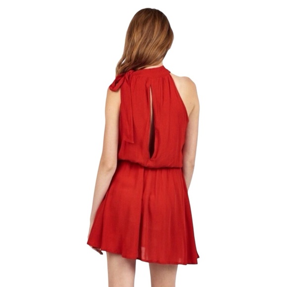 Cleobella Red Lolita Mini Dress Peekaboo Back Slit Keyhole Ethically Mad… - Picture 6 of 16